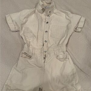 Cream Button-Up Romper
